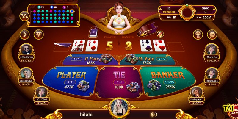 Một số loại cược phổ biến trong game Baccarat